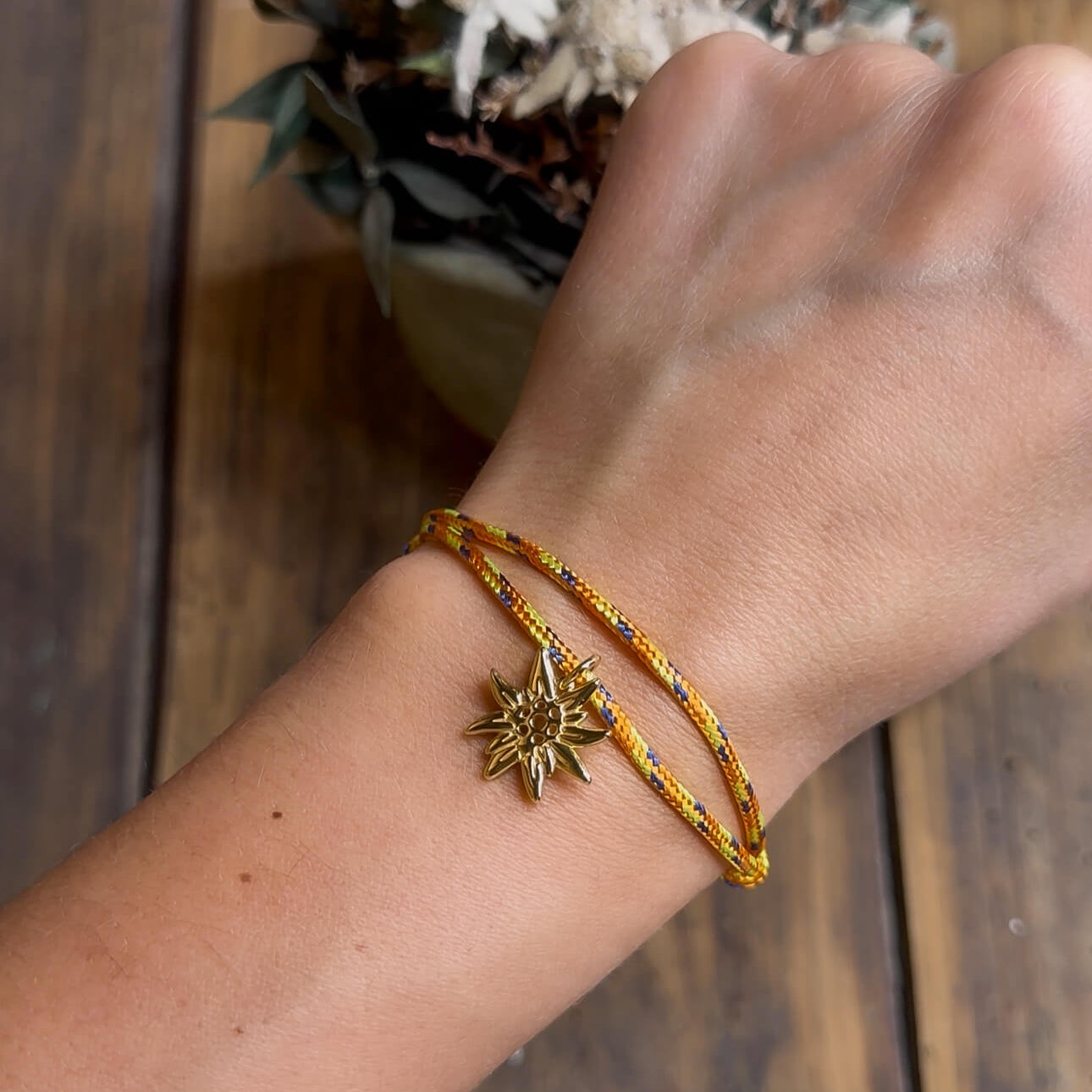Bracciale in paracord arancione-nero (21-23CM) fatti a mano