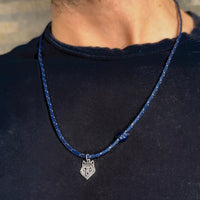 Collana paracord con medaglia argento lupo 🐺