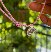 Collana paracord con medaglia argento Cerbiatto