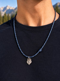 Collana paracord con medaglia argento lupo 🐺