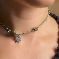 Collana paracord con medaglia argento Stella Alpina