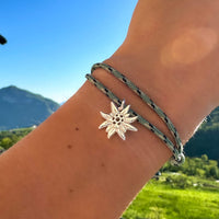 Bracciale Stella Alpina in Argento 925 e paracord