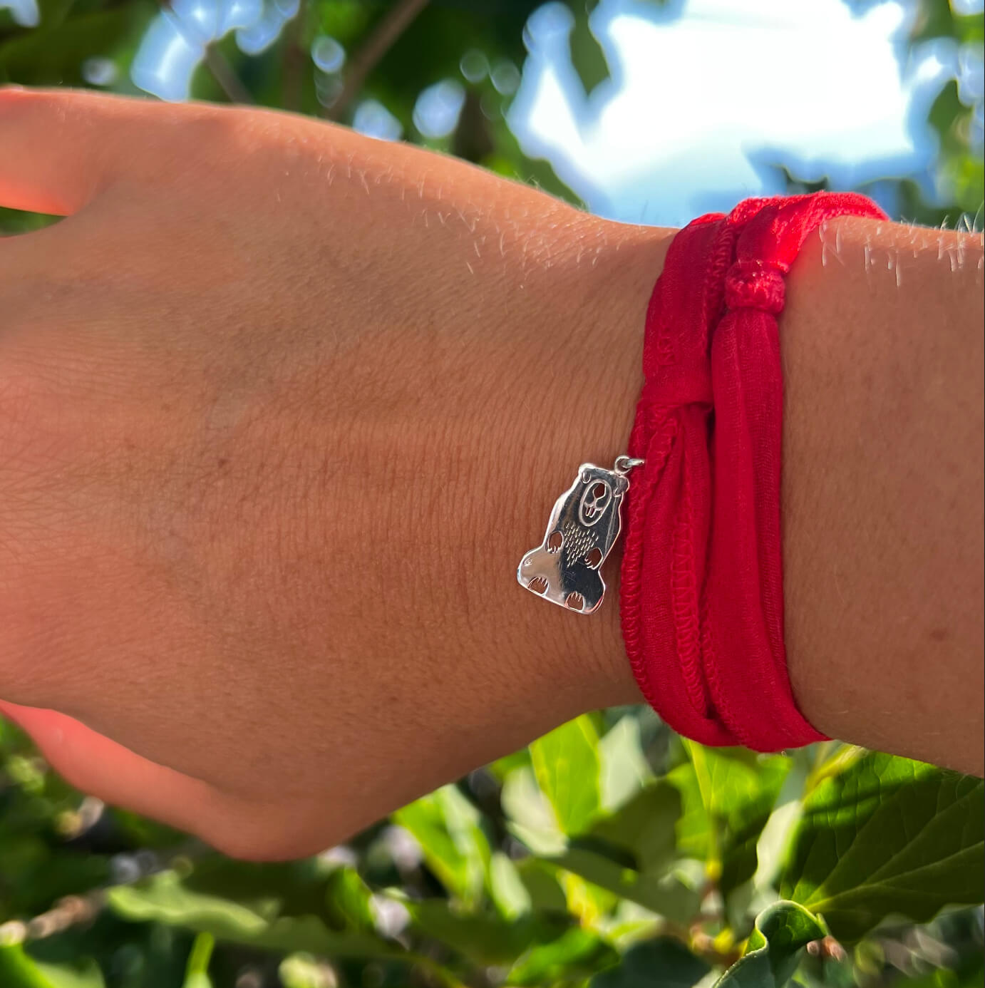 Bracciale intrecciato con perla e ciondolo a forma di animale • Bambini